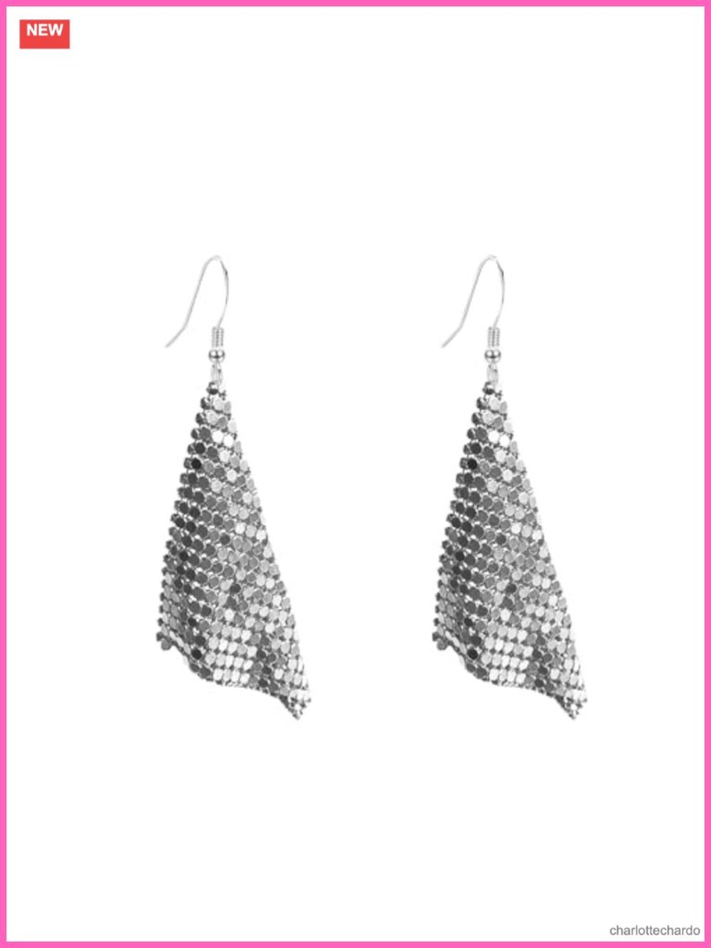 Sequin Tassel Long Drop Dangle Earrings Mesh Grid Bridal Wedding